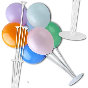 Balónek Stojan na balónky, průhledný plast, 70 cm, s 7 koši a stabilní základnou