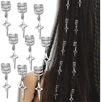 Ozdoba do vlasů Camerazar Dredy a ozdoby do vlasů - stříbrné prsteny a korálky v balení 10 ks