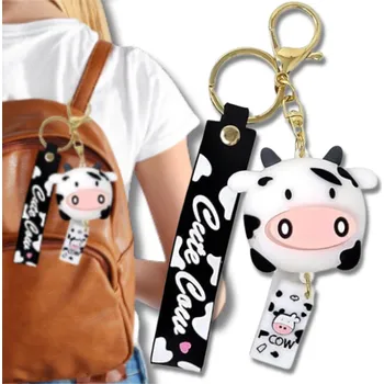 Přívěsek na klíče s kravičkou Muppet, zlaté kování, syntetický materiál a slitina obecných kovů, 65x45 mm