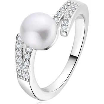 Prsten NUBIS® Stříbrný prsten s perlou - velikost 54 - NB-5559-54