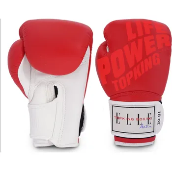 Boxerské rukavice Boxerské rukavice TOP KING a Elle LIFE POWER - červeno/bílé - TKBGEA01-WHRD Velikosti: 10 oz