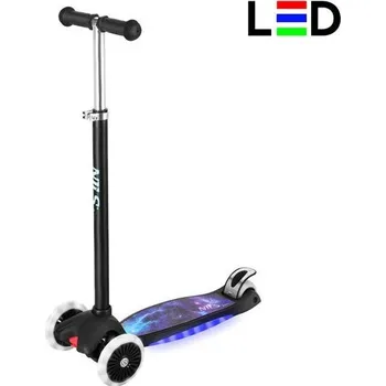 Koloběžka Nils Fun HLB1310 s LED černá + DÁREK