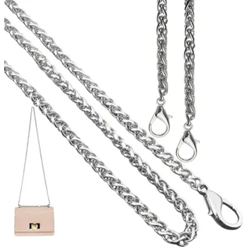 Kabelka Dlouhý kovový popruh na kabelku, stříbrný, 120 cm x 6 mm