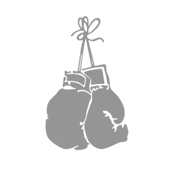 Boxerské rukavice SiluGraf Samolepka silueta Boxerské rukavice • stříbrná matná - 13 cm