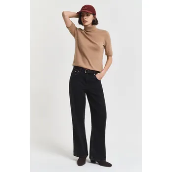 Dámské džíny DŽÍNY GANT BLACK RELAXED STRAIGHT JEANS BLACK WORN IN