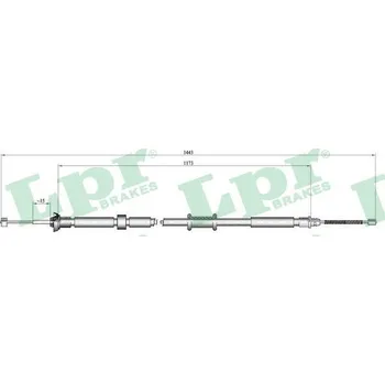 Lanko parkovací brzdy Tažné lanko, parkovací brzda LPR C1023B