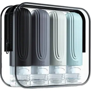 Camerazar Opakovaně použitelné 90 ml cestovní lahvičky - Sada 4 ks pro pohodlné cestování