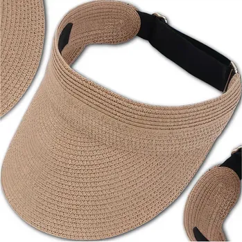 Čepice Camerazar Béžová Slaměná Čepice s Kšiltem, Velikost Univerzální, Materiál Sláma