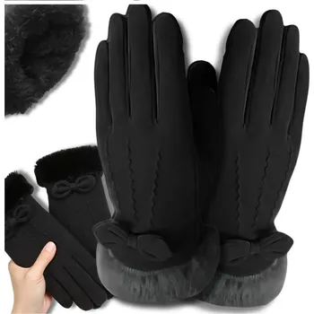 Rukavice Camerazar Dámské zimní rukavice s dotykovou funkcí, černé, polyester, 23x9 cm