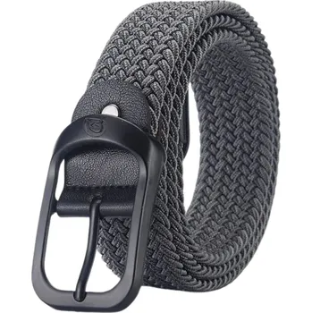 Opasek Camerazar Unisex elastický pletený pásek, černá spona, 120 cm x 3,3 cm, polyester + ekokůže