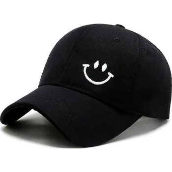 Čepice Univerzální Baseballová Kšiltovka Smile s Větracími Otvory a Regulací, Vyšitý Úsměv, Obvod 56-60 cm