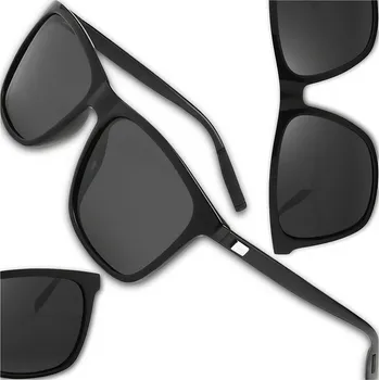 Sluneční brýle Camerazar Univerzální pánské polarizační brýle v nerdovském stylu, černé, s UV ochranou