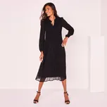 Plisované midi šaty černá 42