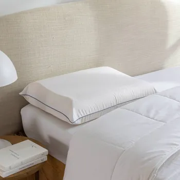 Polštář Blancheporte Latexový ergonomický polštář s mikroperforací Dunlop, dvojitý zvlněný tvar režná