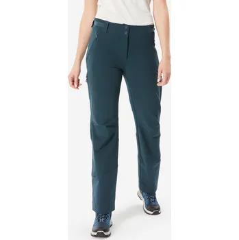 Dámské legíny QUECHUA Dámské zimní turistické hřejivé vodoodpudivé kalhoty SH 500 S MODRÁ|ZELENÁ