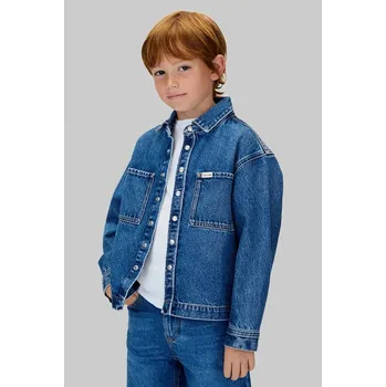 Chlapecká bunda Dětská bavlněná bunda Calvin Klein Jeans IB0IB02594.9BYA modrá 55X, vel. 164