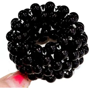 Ozdoba do vlasů Elastická perleťová gumička do vlasů pro drdol, bílá/černá/zlatá, 4 cm x 2,5 cm