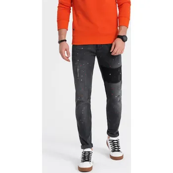 Pánské kalhoty Pánské džínové kalhoty jogger 907P - černé - M