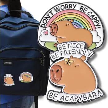 Camerazar Sada 2 kovových odznaků kapybary na ozdobu obuvi a oděvů