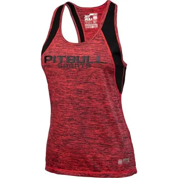 Dámské oblečení PitBull West Coast Dámský Top Tank PERFORMANCE PRO PLUS - červený - PWC_TTPF_RED Velikosti: M