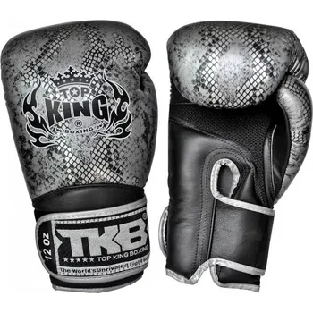 Boxerské rukavice Boxerské rukavice TOP KING Super Air Snake Black silver - TKBGSASBLKSIL Velikosti: 10 oz