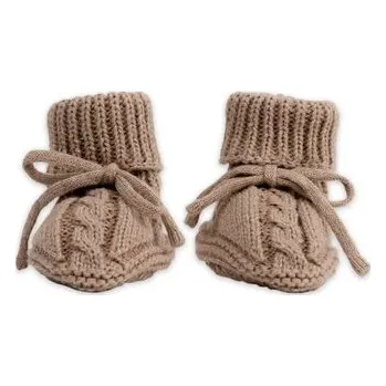 LODGER Capáčky Knit Cable Fudge vel. 0 - 6 měsíců