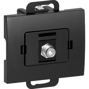 Elektrická zásuvka Zásuvka pod omítku, typ F Onyx, TV/F-F/O1, černá