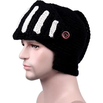 Čepice Pánská zimní čepice s maskou ve stylu římského gladiátora, černá, polyester, obvod hlavy 54-60 cm