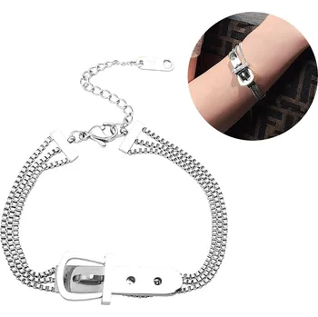 Náramek Elegantní stříbrný náramek z chirurgické oceli 316L, obvod 22,5 cm, šířka 1,5 cm