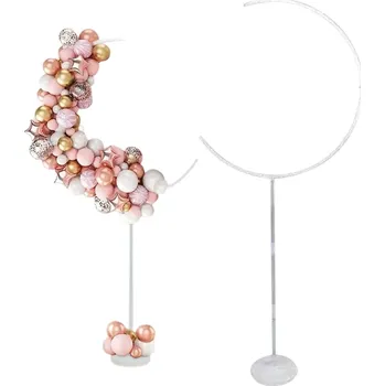 Balónek Půlkruhový Stojan na Balónky 161cm, Průhledná/Mléčná Barva, Plast