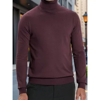 Sinsay - Klasický rolák - burgundy - 776FZ-83X - 776FZ-83X-3XL