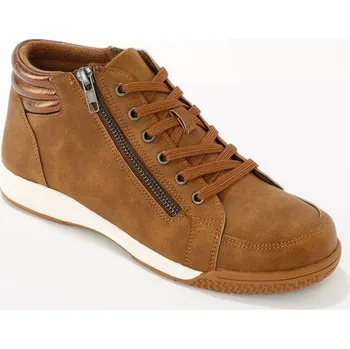 Dámské tenisky Kotníkové tenisky se zipem a tkaničkami kaštanová 41