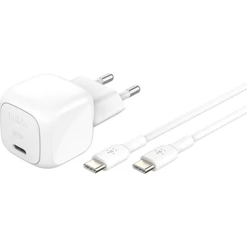 Belkin BOOST CHARGE™ 30W USB-C Power Delivery PPS nástěnná nabíječka + 1m USB-C na USB-C kabel, bílá