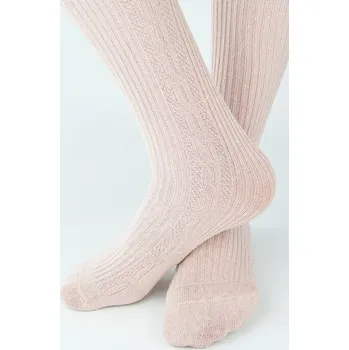 Dámské punčochy ŽEBROVANÉ KOSTKOVANÉ PUNČOCHÁČE RB011 6-11 LET fialová 128-134