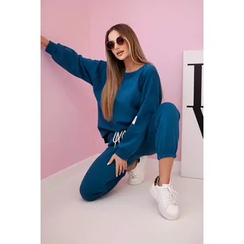 Dámská halenka Komplet teplákové + kalhoty máslová látka námořní UNI