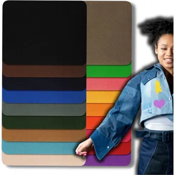 Nášivka Sada 18ks Barevných Nášivek TERMO PATA, Imitace Džínoviny, 12.5cm x 9.5cm