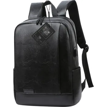 Sportovní batoh Camerazar Černý městský USB cestovní batoh BAD&BAGS s koženým voděodolným designem