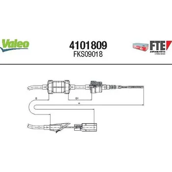 Spojkové lanko Tazne lanko, ovladani spojky FTE 4101809