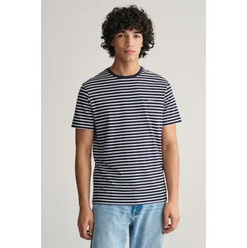 Pánské tričko TRIČKO GANT STRIPED T-SHIRT EVENING BLUE