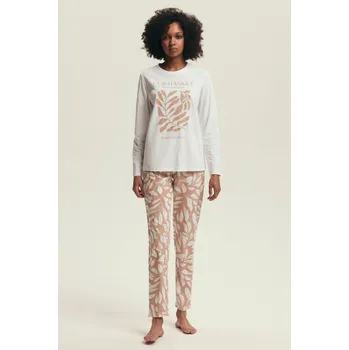 Pánské pyžamo DÁMSKÉ PYŽAMO DEXTRA 43689 AW25 ecru S