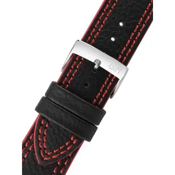 Řemínek na hodinky Kožený řemínek Morellato Futnet M 5484D14.883, černý - 24 mm