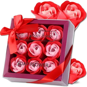 Mýdlo Camerazar Vonné dekorativní mýdlové růže červená dárková sada 9 ks provoňte svůj domov