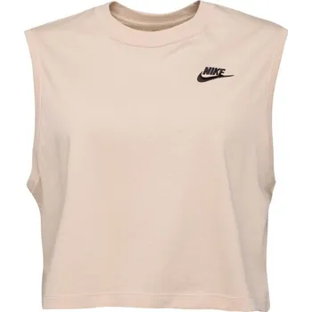 Dámské tílko Nike SPORTSWEAR CLUB S Béžová, Černá