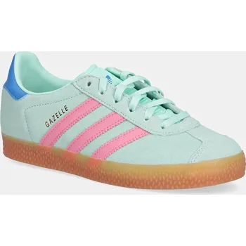 Chlapecké tenisky Dětské semišové tenisky adidas Originals GAZELLE tyrkysová barva, JP7130 65X, EUR 30.5