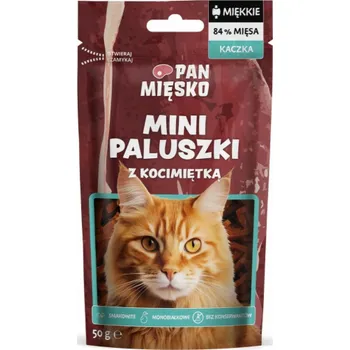Pamlsek pro kočku PAN MIĘSKO Mini duck sticks with catnip - pamlsek pro kočky - 50g