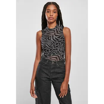 Body Dámské síťované tělo bez rukávů asfalt/černé Urban Classics černá 2854650