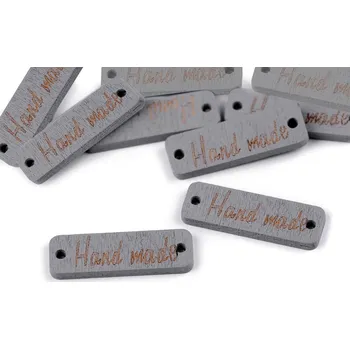 Dřevěná cedulka / ozdoba Handmade 10x30 mm, malé, 5 šedá
