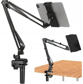 TELESKOPICKÝ DRŽÁK NA TELEFON TABLET K PSACÍMU STOLU KUCHYŇSKÁ DESKA NA POSTEL STATIV