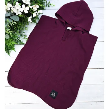 Kulišárny Mušelínové plážové pončo s kapucí WINE věkové rozmezí: 1-3 roky - 40cm