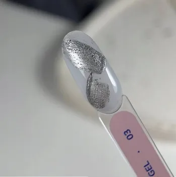 Lak na nehty Gel na zdobení nehtů DIVNA Gypsum Gel 03 Stříbrný 5 g, pro manikúru